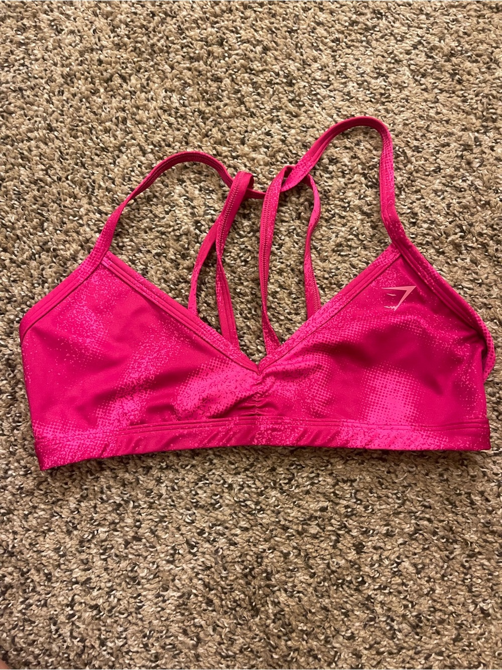 Gymshark Hot Pink Strappy V‑Neck Sports Bra